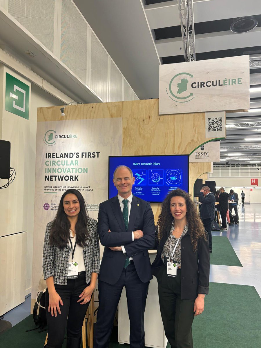 We had a welcome visit from @smytho Minister of State for Circular Economy @WCEF2024 Day #2. Proud to be supporting #IrishIndustry and showcasing our work among our #european peers and stakeholders #wcef2024