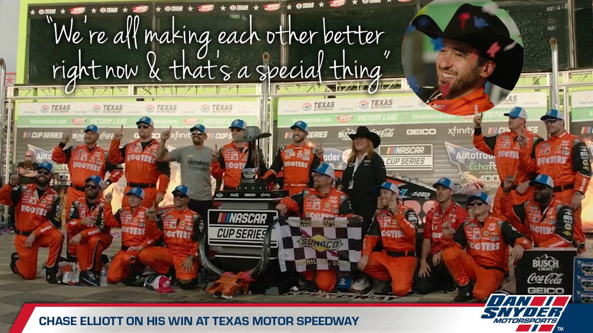Chase Elliott poured on the praise for his Hendrick pit crew following his win at the Autotrader EchoPark Automotive 400 Sunday. And he credited the many breaks during the race, like the restarts at the end – humble guy. #ChaseElliott #NASCAR #TexasMotorSpeedway