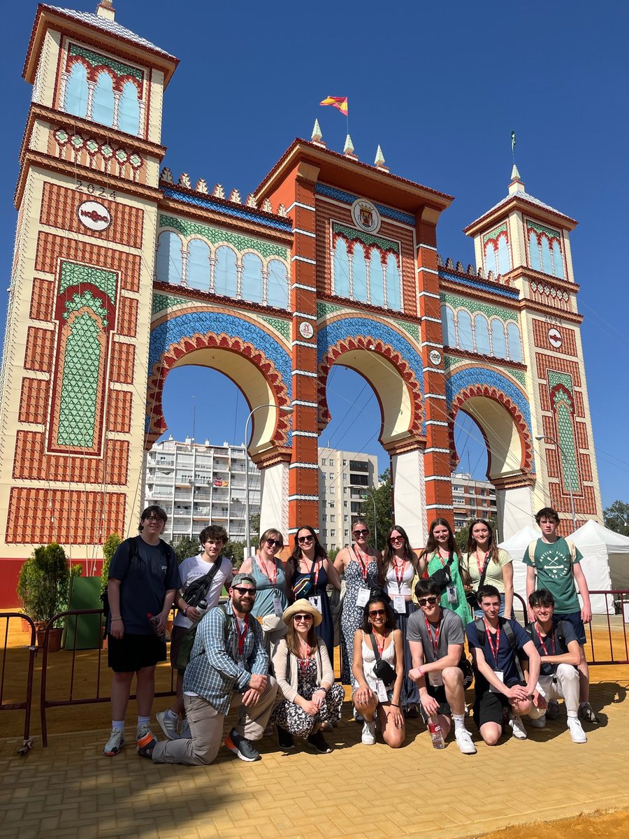Spanish Immersion Trip. We arrived in Málaga after 18 hours of traveling and settled in at the residencia. We had a walking tour of the surrounding neighborhood. We made the journey to Sevilla for a paella cooking workshop and a visit to the famous Feria. ¡Fue un día increíble!