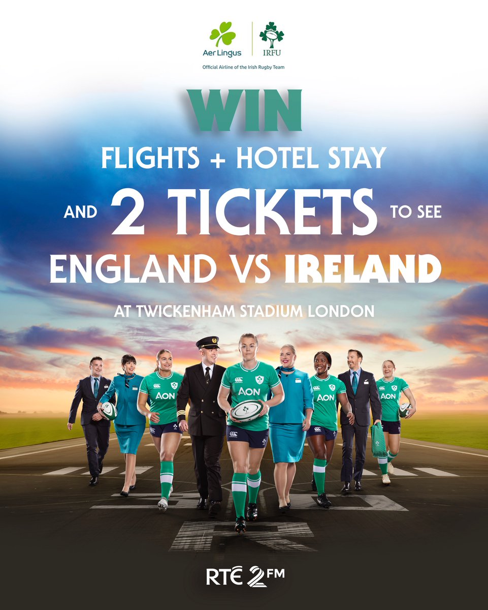 WIN TICKETS to see England vs Ireland, with Aer Lingus flights and hotel stay included! 🇮🇪🏉 All thanks to the Official airline of the Irish Rugby Team, Aer Lingus bringing #HomeAdvantage to every game, no matter where it is! Enter here: instagram.com/p/C5yu3soC7u2/…