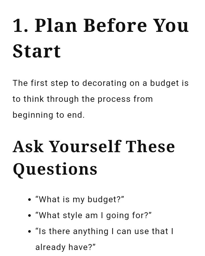 KSuliat's tweet photo. How to decorate your home on a budget...
1. Plan before you start.
2. Focus on one room at a Time
3. Change up your Textiles
4. Stick with Neutrals
5. Take time to DIY , Upcyle and Repurpose.
6. Buy Used items
7. Paint it .
8 . Keep it minimal.
#interiordecorTips
#TuesdayTips https://t.co/e1tfdHudAO