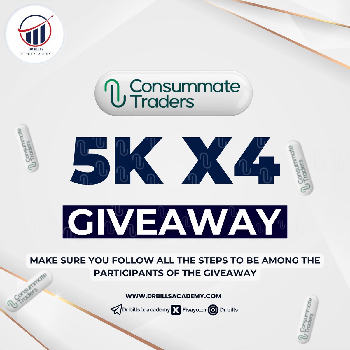 Drbills2026's tweet photo. $20k Consummate Evaluation Account Giveaway 🎁.
(4 x 5k Evaluation Accounts)

I’ll be giving out 4 X $5,000 @ConsummateTrdrs accounts 

To participate,
kindly✅subscribe to my Telegram channel. Link will be in the comment section.

✅ Follow @ConsummateTrdrs @fisayo_dr @Aygramm_ @Jomarex_ @LuckyNwankwo8 @traderkenneth_ @TheToff_ @Timi_ICT @damibillions_ @CyrusOlogun 

Also follow👇🏽
@Bukieeeeeeee @Rion_inc_
@Akiindamola
@JustShemaBaby @Techriztm
@syntheticgoddes 

✅ Like and Retweet this post

✅ Tag 5 friends in the comments