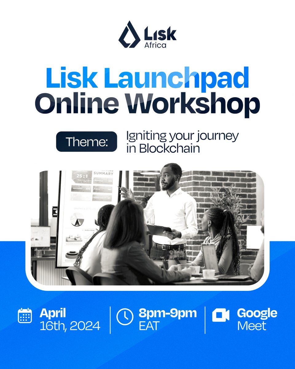 📢 Join us TODAY for an immersive online technical workshop, 'Igniting Your Journey in Blockchain'! 🚀 Explore the world of blockchain technology, learn key concepts, and discover how to kickstart your journey in this exciting field. Don't miss out!
#BlockchainWorkshop

🕗8pm EAT