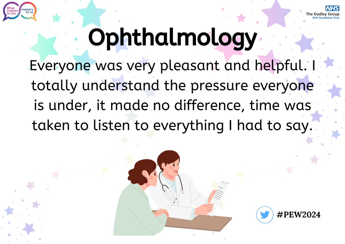 #PEW2024 Well done to Ophthalmology for listening and taking the time to answer any questions a patient may have. @jillfaulkner65 @DudleyGroupCEO @MataMorris_SK @DudleyGroupNHS