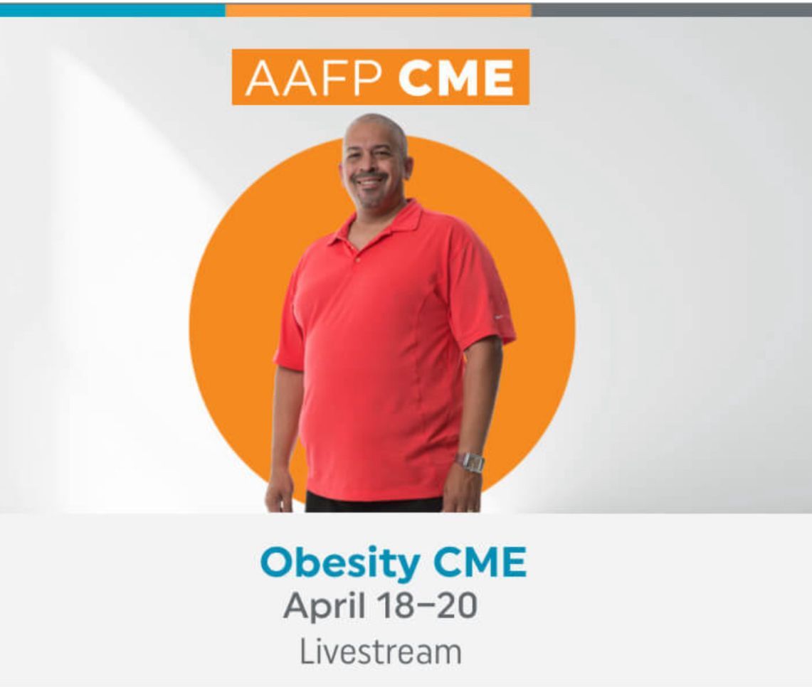 #AAFPCME | Obesity Medicine Live Stream It’s not too late to register for this course kicking off on 4/18. Lifestyle, medications, surgery and more-get equipped with all a primary care doc needs to help our patients manage this chronic condition. buff.ly/49xP9UQ