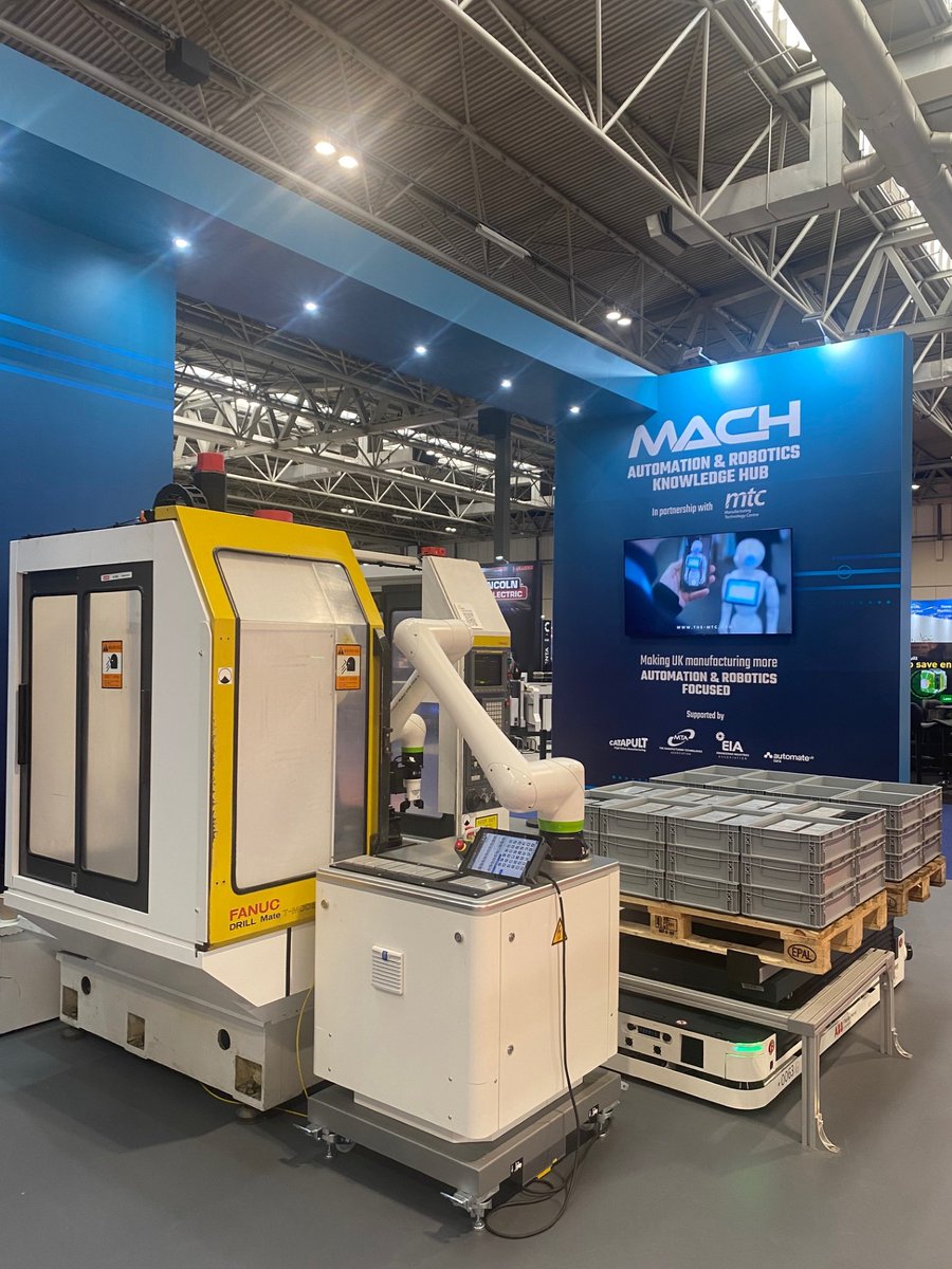 The Automation and Robotics Knowledge Hub at #MACH2024, , in partnership with @the_MTC_org, showcases how easily technology can be adopted into existing manufacturing operations. Visit the hub today today to find out more.