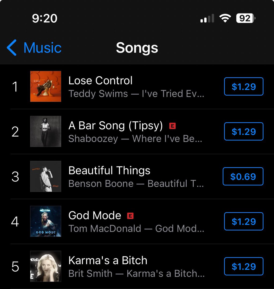 mattd41391's tweet photo. This is wild lmao #britsmith #karmaABitch #jojosiwa this song is now top 5 on apple music lmao https://t.co/Ua4JKDWT3h