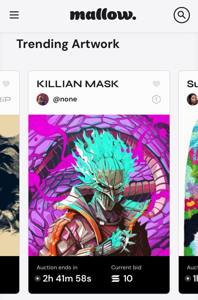 NoneHallie's tweet photo. A little less than 3 hours left. 

And we are trending on @mallow__art 
I'm waiting for a bid fight 👀 https://t.co/XswY7RSxbu