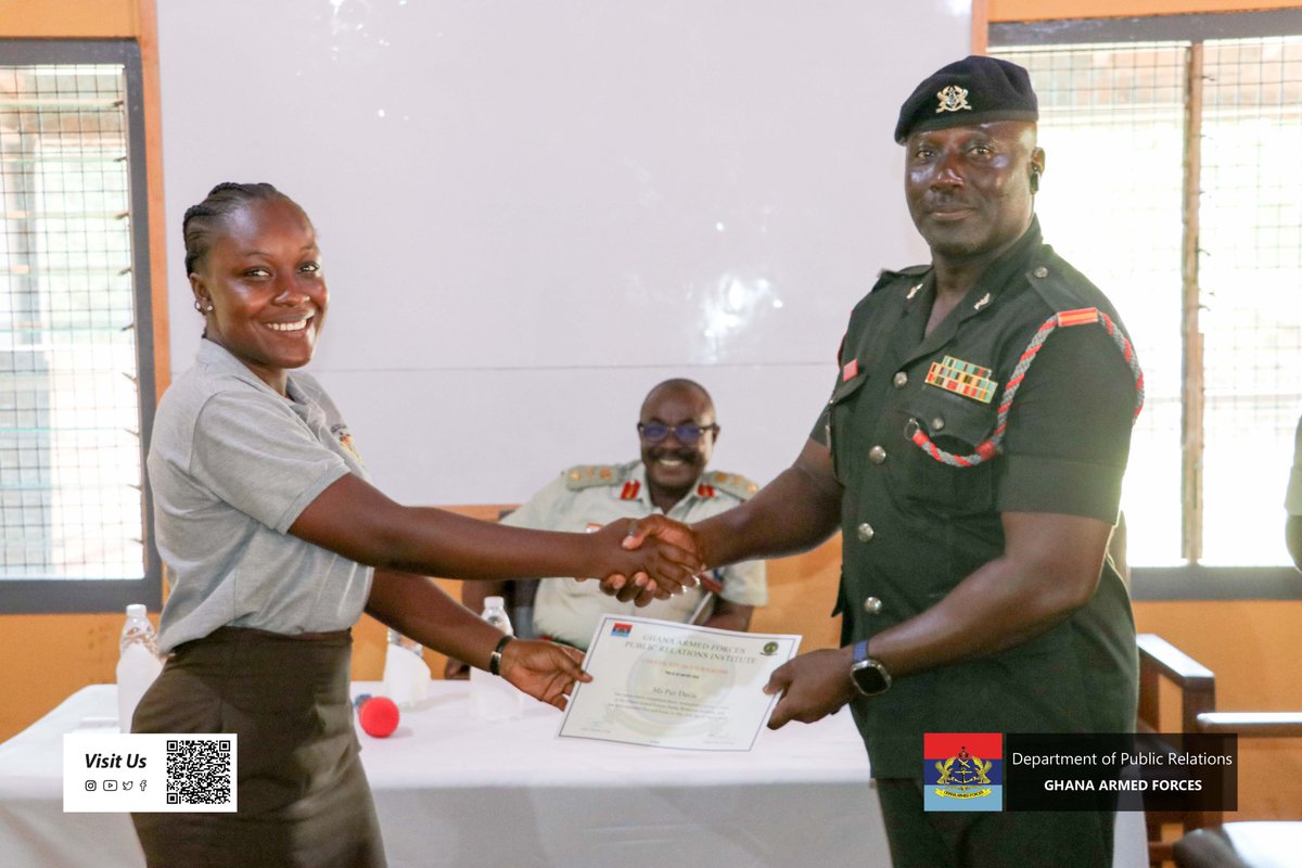 The Ghana Armed Forces Public Relations Institute (GAFPRI) in Burma Camp has ended its Basic Journalism Course 1/2024.
gafonline.mil.gh/news/gafpri-cl…