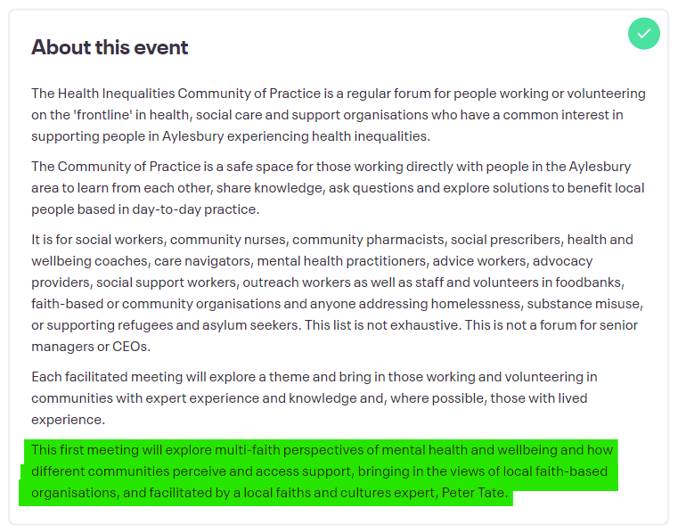 The first Aylesbury Health Inequalities Community of Practice is coming up on Thursday 16/5! See the full information and register on EventBrite here: eventbrite.co.uk/e/health-inequ… @CommunityBucks