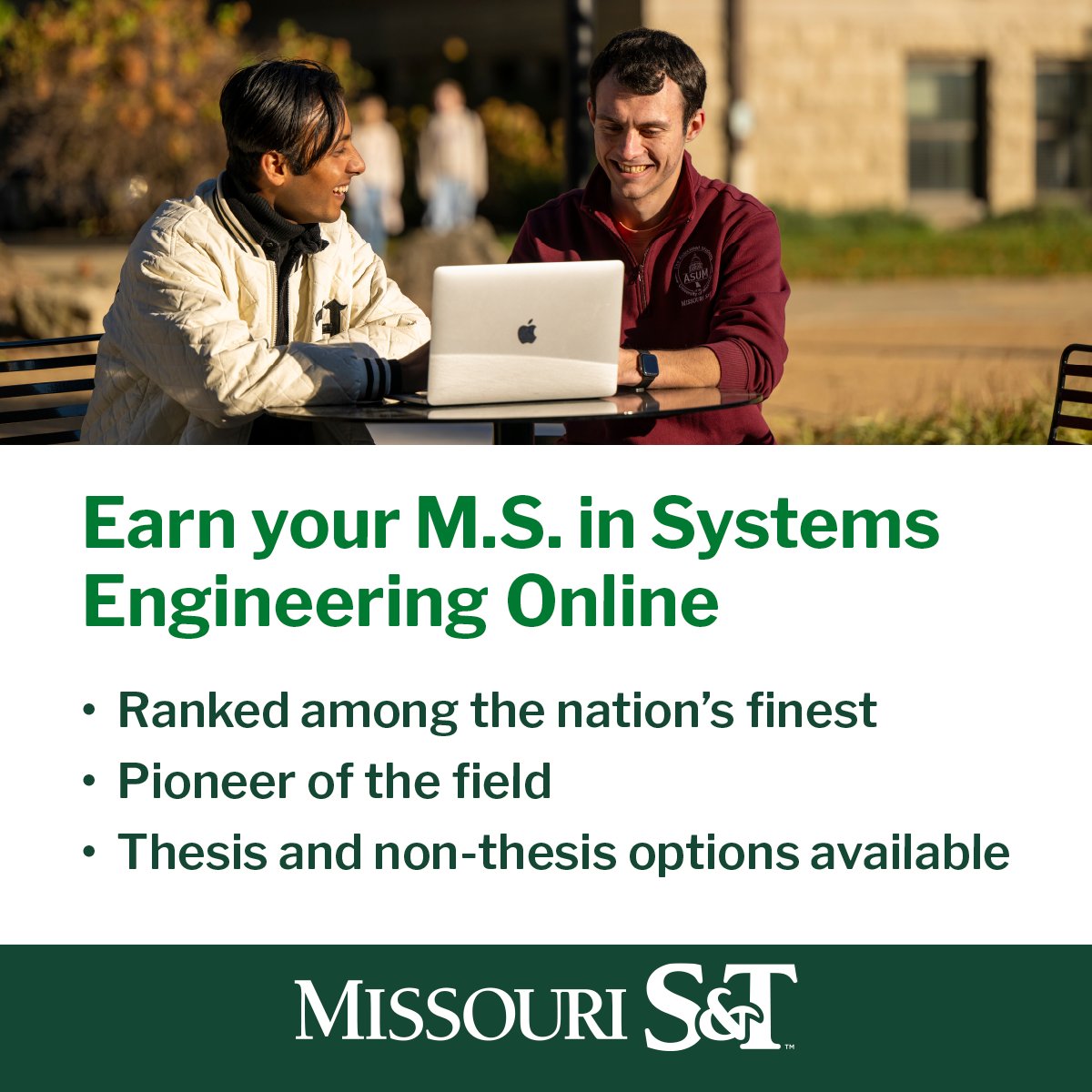 *Promoted* Discover the power of systems thinking with Missouri S&T's online master's degree in systems engineering. Explore a program designed for tomorrow's tech leaders. Learn more: distance.mst.edu/distance-progr… 🚀🌐
#SystemsEngineering #FutureLeaders