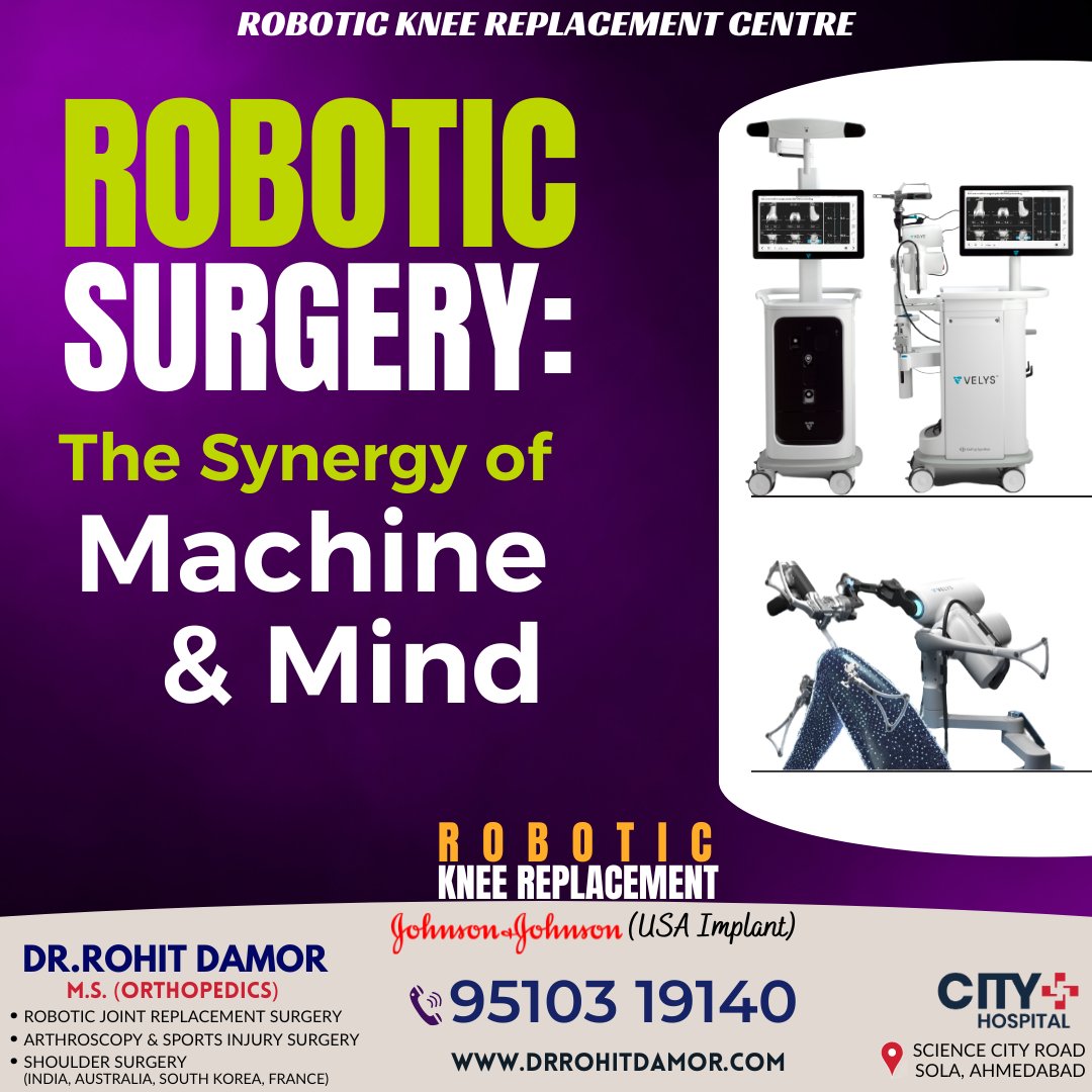 Step into the future of orthopedics with Robotic Knee Replacement Surgery

#RoboticJointReplacement #HealthInnovation #DrRohitDamor
#RoboticSurgery #RoboticTKR #RoboticKneeReplacementSurgery
#Arthroscopy #SportsInjury #SportsMedicine #KneeArthroscopy #ShoulderArthroscopy