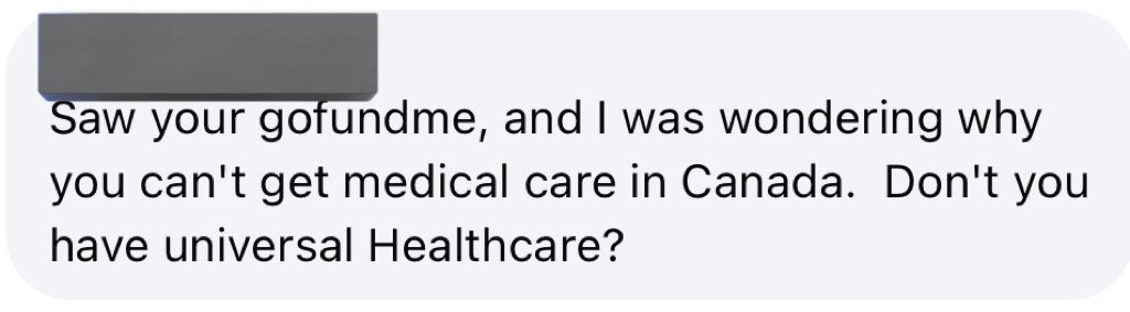 PVNKSTER's tweet photo. Just a PSA to maybe not question why someone is travelling for healthcare for their chronic illness.

Universal healthcare ≠ reliable. I’ve been to countless doctors here in Canada and nobody has been able to help me. It’s currently a 3 year wait for me to see someone in Toronto. If I can go to the states and pay someone to get some tests done…then of course I’m going to do so rather than wait another 3 years and get worse in the process.

Also if you have questions, please dm me rather than plastering it on my FB page under my profile picture 🥲 I’m always okay with answering questions when I have the ability to do so, but doing this publicly when I don’t know you just makes me feel weird.