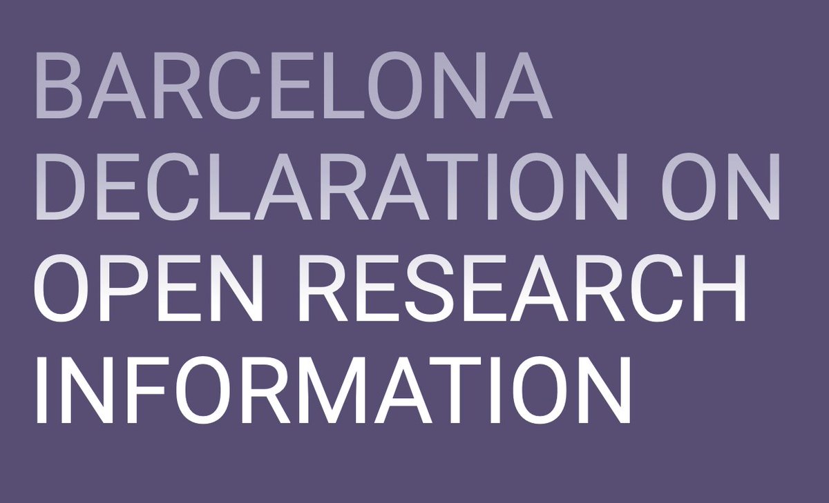 infodocket's tweet image. Barcelona Declaration on Open Research Information Published: “Researchers Need ‘Open’ Bibliographic Databases, New Declaration Says” ow.ly/IOHN50Rh4r0 #scholcomm #openresearch @BarcelonaDORI