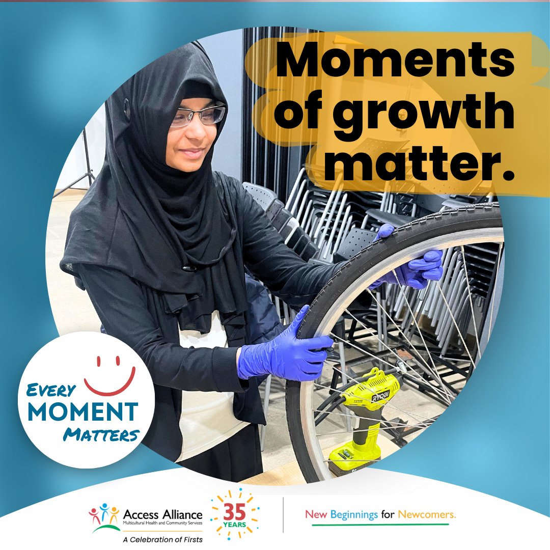 Local high school student & long-time Hijabs & Helmets participant Shaira now volunteers for the H&H program. @ScarbCycles volunteers like her spread their passion for cycling to the wider community, building skills and strength each day. #EveryMomentMatters #NVW2024