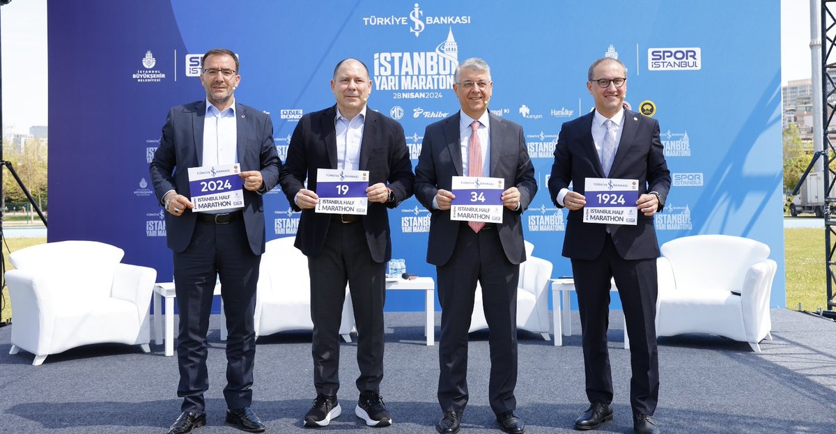 Türkiye İş Bankası 19. İstanbul Yarı Maratonu’nun tanıtım toplantısı; Genel Müdür Yardımcımız Sezgin Lüle, İstanbul Büyükşehir Belediyesi Genel Sekreteri Can Akın Çağlar, Spor İstanbul Genel Müdürü İ. Renay Onur ve