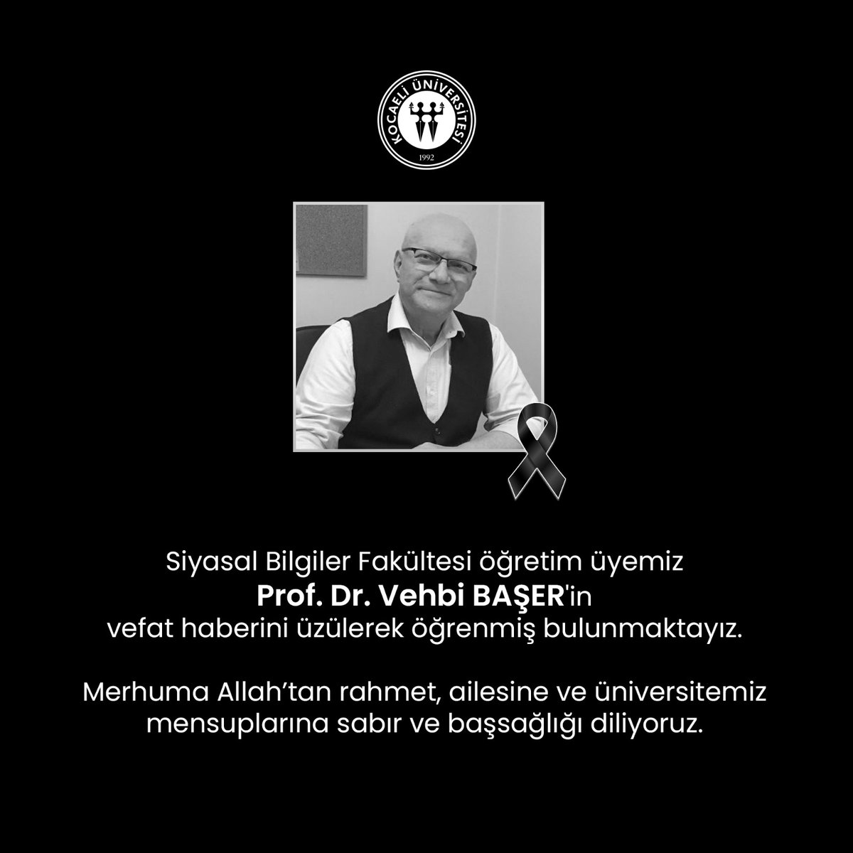kou92official's tweet photo. Merhuma Allah'tan rahmet, ailesine ve üniversitemiz mensuplarına sabır ve başsağlığı diliyoruz. https://t.co/YbpHoALv8K