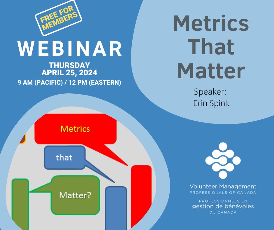 Join us for our next #webinar!

What do you measure as a benchmark of success? Learn how tracking metrics that matter will allow you to enhance the experience you can offer volunteers, build your case for support and raise the profile and appreciation for your role.