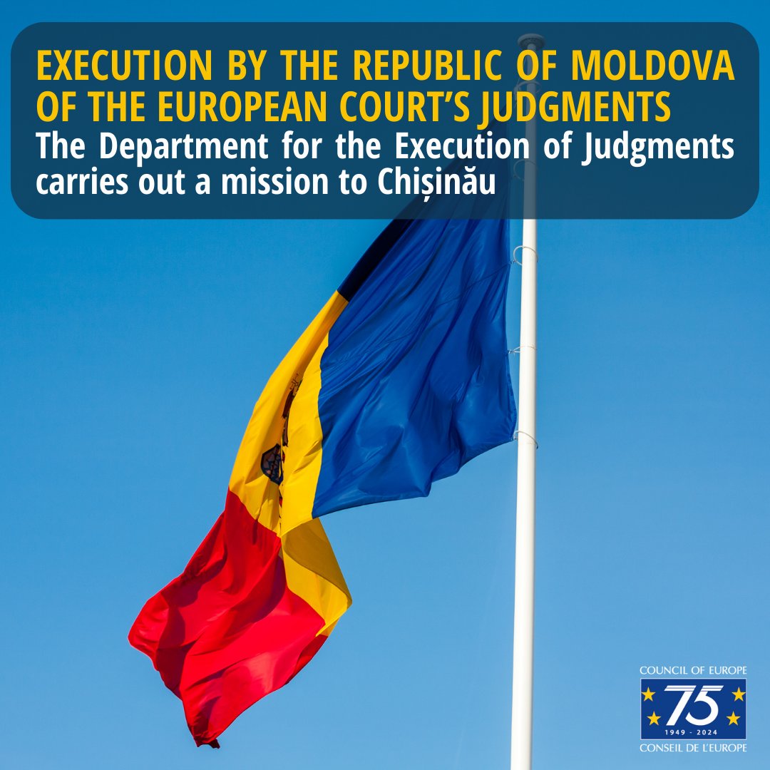 🇲🇩Visit to the Republic of Moldova - Discussions on cases pending against the Republic of Moldova; - Awareness-raising on the relevant practice and procedures of the @coe Committee of Ministers and Department for the Execution of #ECHR judgments. ➡️go.coe.int/8tQsM