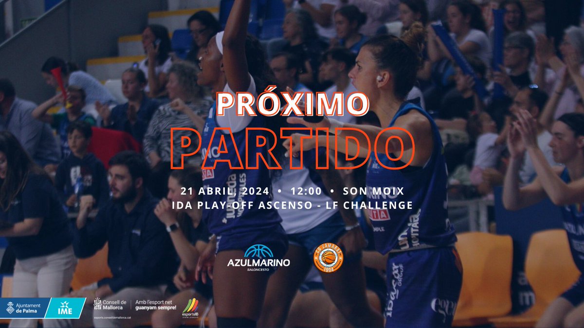 Azulmarino Mallorca Palma (@azulmarinopalma) on Twitter photo 🏀PRÒXIM PARTIT! 🦈
💙 ¡No podéis faltar! 💙
¡Consigue tus entradas! 👉 tinyurl.com/ymrpzxxc
Play-off ascenso #LFChallenge
🗓 Domingo 21/04
🕢 12:00
🆚️ @recoletaszamora
📍🏠 𝐒𝐎𝐍 𝐌𝐎𝐈𝐗
📺 CANAL FEB Tv
#SumatAlRepte #TeamBuron #AzulMarinoMallorca <a href="/azulmarinoviaje/">Azulmarino</a> 🏀PRÒXIM PARTIT! 🦈
💙 ¡No podéis faltar! 💙
¡Consigue tus entradas! 👉 tinyurl.com/ymrpzxxc
Play-off ascenso #LFChallenge
🗓 Domingo 21/04
🕢 12:00
🆚️ @recoletaszamora
📍🏠 𝐒𝐎𝐍 𝐌𝐎𝐈𝐗
📺 CANAL FEB Tv
#SumatAlRepte #TeamBuron #AzulMarinoMallorca <a href="/azulmarinoviaje/">Azulmarino</a>