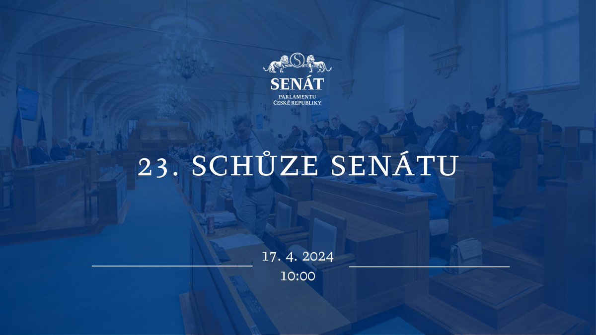 Právě začíná 23. schůze Senátu ve 14. funkčním období. 🔴 Sledujte online přenos na → senat.cz/prenos