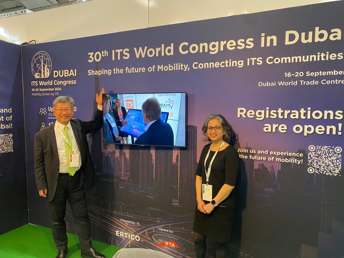 Pleased to welcome @ITF_Forum Secretary-General @Young_T_KIM to the ITS World Congress stand at the @TRA_Conference. We look forward to welcoming you again in #ITSDubai2024.