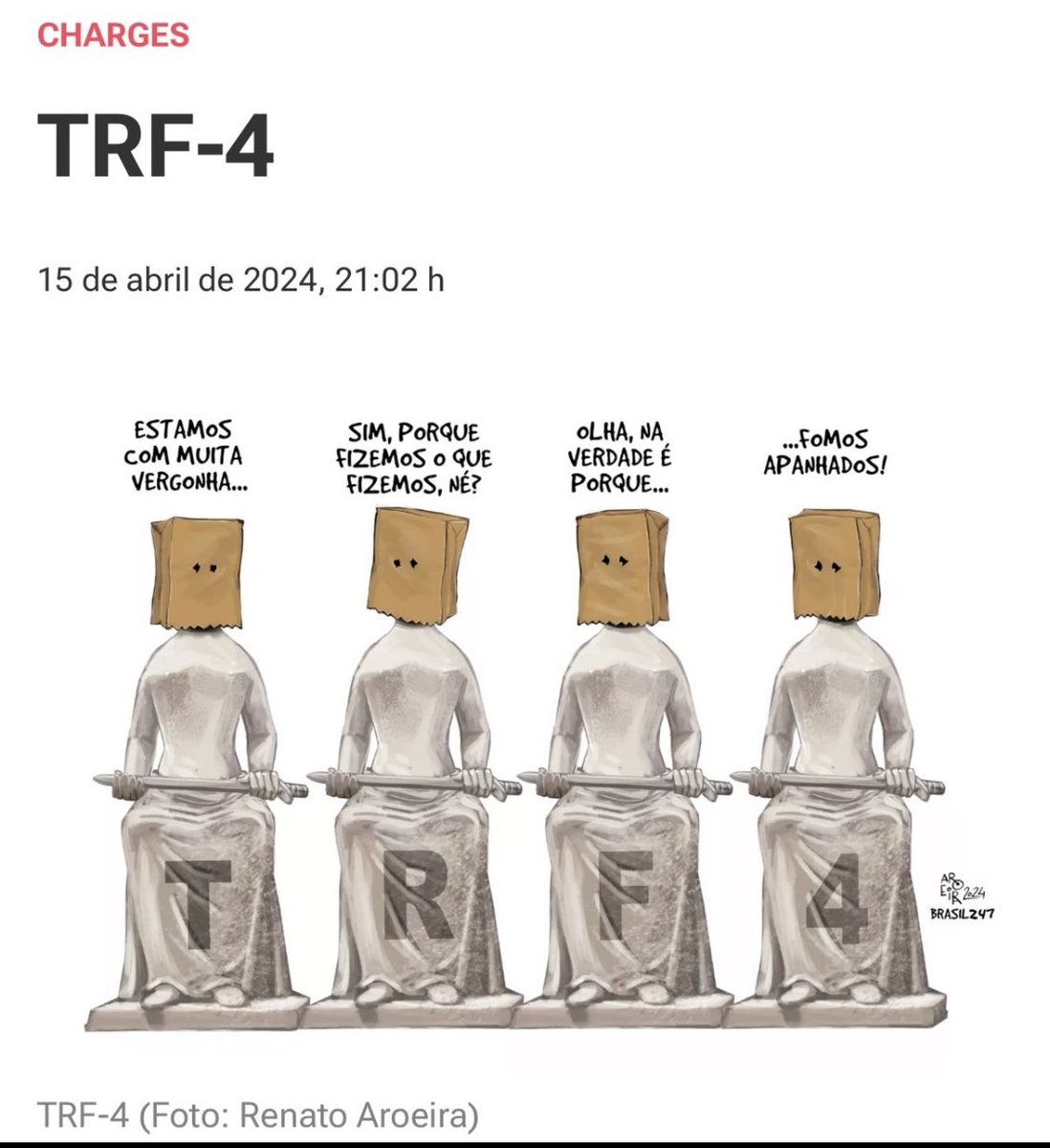 <a href="/TRF4_oficial/">TRF da 4ª Região</a>  Vergonha do Judiciário.
Que a <a href="/policiafederal/">Polícia Federal</a> investigue mais e o <a href="/MPF_PGR/">MPFederal</a> realize a denúncia e que os bandidos de toga paguem por seus crimes.