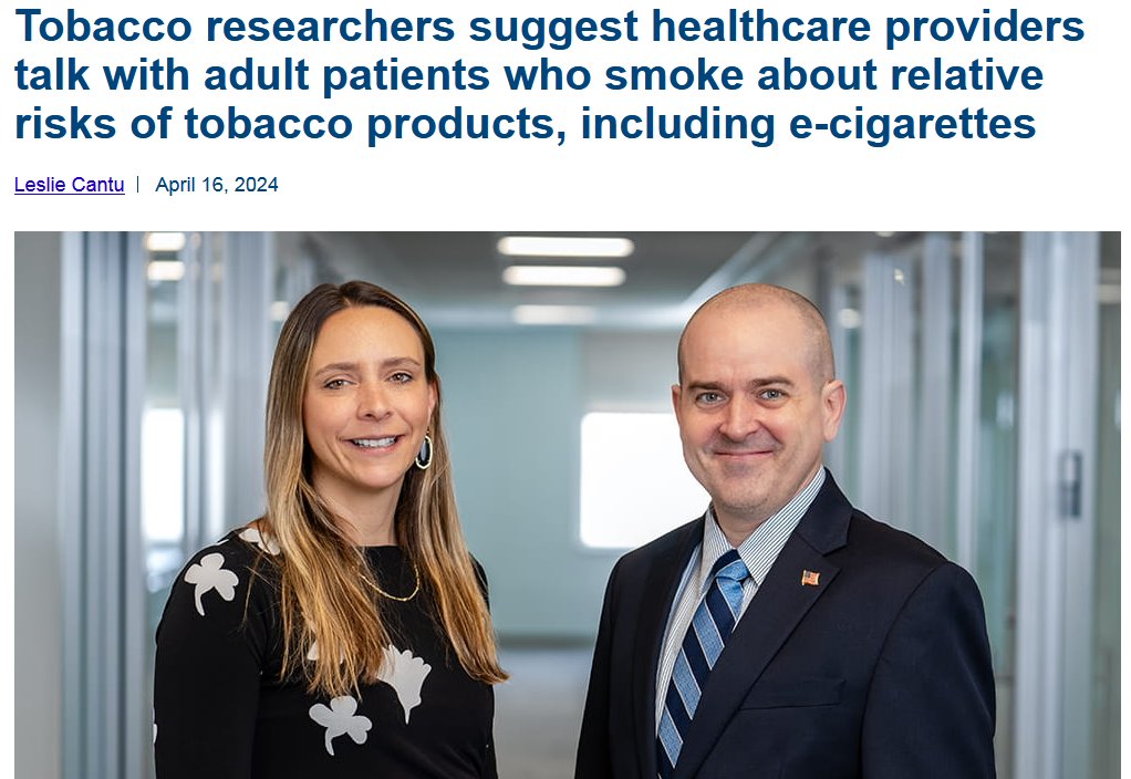 tl;dr

We begrudgingly admit that e-cigarettes are less risky than combustibles &amp; suggest that doctors recommend them to their patients who smoke as a last resort only.

But not vapes that people like (and thus work)--only 23 products made by Big Tobacco.

web.musc.edu/about/news-cen…