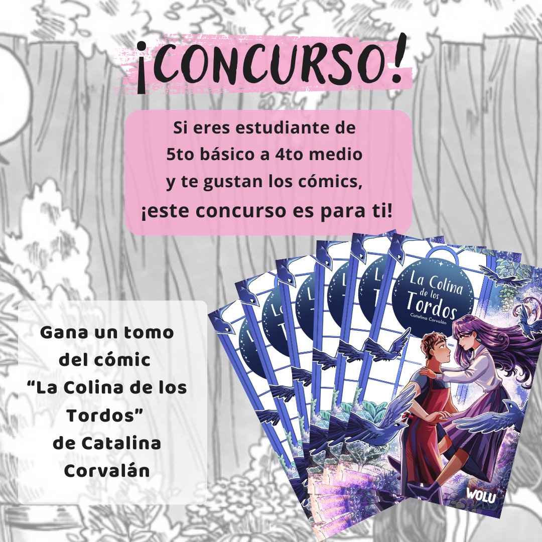 studiowolu's tweet photo. Si vas en 5to a 4to medio tenemos un concurso para ti: Participa diseñando un personaje y gana un tomo del cómic "La Colina de los Tordos"

Participa llenando el formulario: https://t.co/0KLHN4h0OO https://t.co/JUd3tGb76H