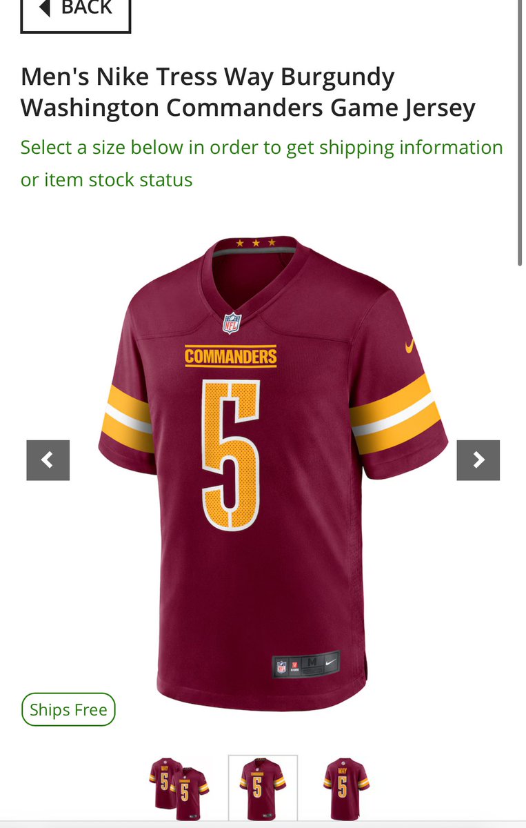 DC_SportsGuy's tweet photo. @JulianSadurTV Who knows but his commanders jersey is still full price and Jamin Davis’ football team jersey is also marked down https://t.co/qzFZbZnF0v