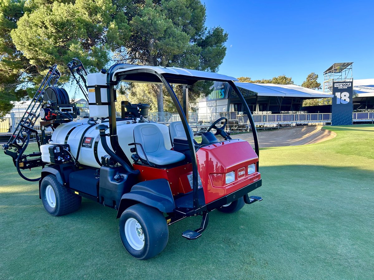 Today I was delighted to deliver a new Toro MultiPro 5800 to Rowan and his team at the Grange Golf Club, just in time for the LIV Golf Tournament next week. It will no doubt assist in the final preparations, and the course looks amazing, congratulations to Rowan’s dedicated crew