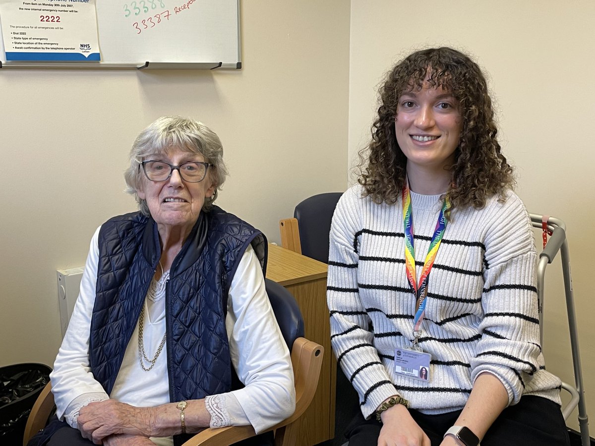 Wave 7 of the #LBC1936 has begun! The LBC1936 #participants have been meeting with the #research #team every three years since 2004. Below is the first Wave 7 participant with Sabela Mendez at the Wellcome Trust Clinical Research Facility at the Western General Hospital