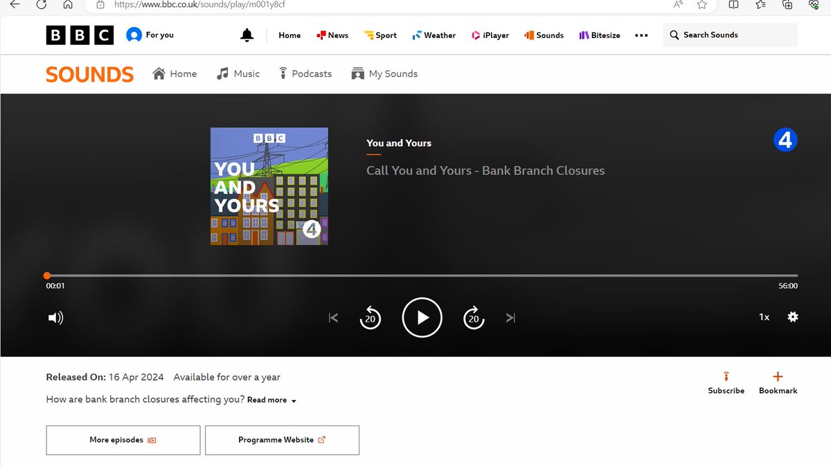 Today BBC radio 4 consumer program on the problem of thousands of bank branch closures. Listen back on BBC Sounds. #bankbranches #bbcradio4