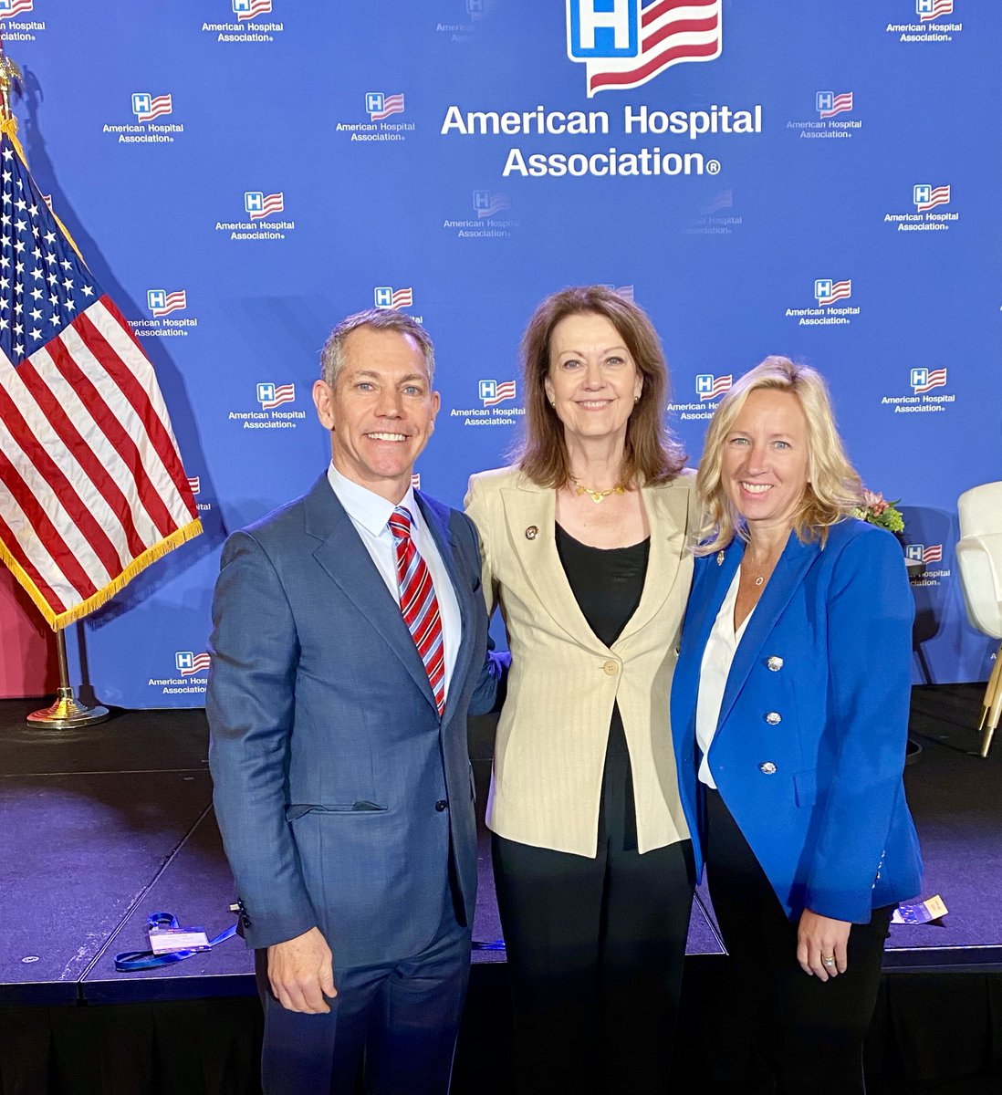 IHF_FIH's tweet photo. At the #AHAMtg 2024, IHF CEO @RLavater joined the Chair Joanne M. Conroy (CEO & President, @DartmouthHealth) and Chair-Elect Christina Freese Decker (President & CEO, @CorewellHealth). A great opportunity to connect on current challenges and innovations in the health sector. https://t.co/WvnIOJNXqT