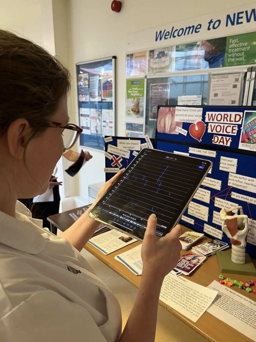 Harriet Atherton (@harriet_slt) on Twitter photo World Voice Day! One of our visitors trying our challenge - how many times a second do your vocal folds vibrate when talking. Their guess was 50 times a second. Their average was actually 220 times a second! <a href="/RWT_NHS/">The Royal Wolverhampton NHS Trust 🏥</a> #WorldVoiceDay #voice #vocalhealth World Voice Day! One of our visitors trying our challenge - how many times a second do your vocal folds vibrate when talking. Their guess was 50 times a second. Their average was actually 220 times a second! <a href="/RWT_NHS/">The Royal Wolverhampton NHS Trust 🏥</a> #WorldVoiceDay #voice #vocalhealth