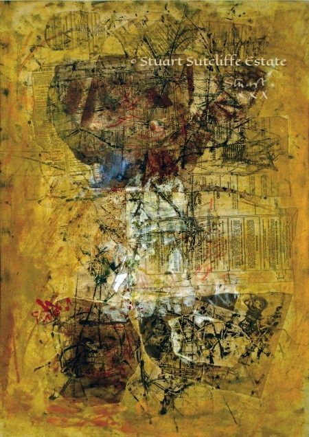 SutcliffeEstate's tweet photo. Mixed media, or mix it up with the band renamed The Beatles. #Sutcliffe mapping 60s #Backbeat as the Fifth Beatle with his historic portfolio: Oils, monoprints, sketches @SutcliffeEstate Celebrate the legend. https://t.co/RUMjr8QTYx #Collector #Galleries #Museums https://t.co/jT000EqUm3