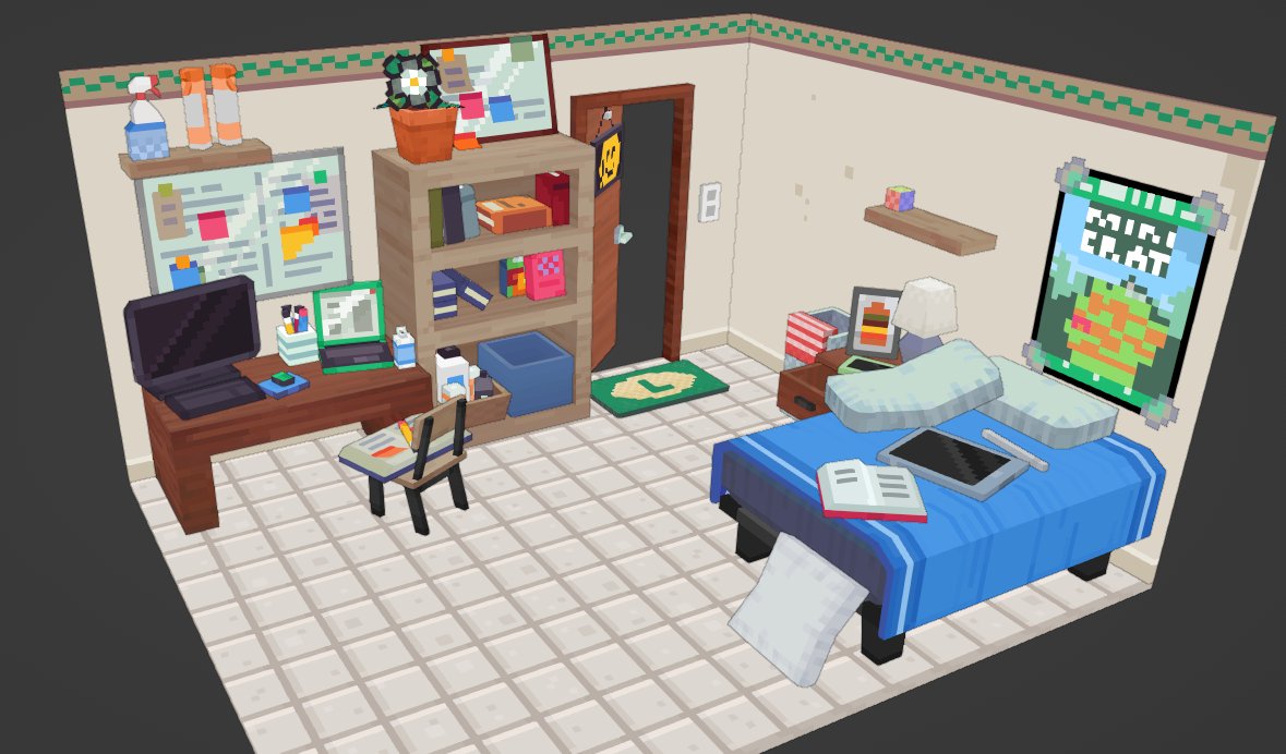 H0ndredEx's tweet photo. Some discontinued #pixelart assets textured in #aseprite, modeled in #blender
put together in this room, mimicking my first #3D project.
Hard to do pixel art modeling in blender to be honest, but it can be done.
-
#gamedev #pixelartist #3Dprops https://t.co/ppsravdkde