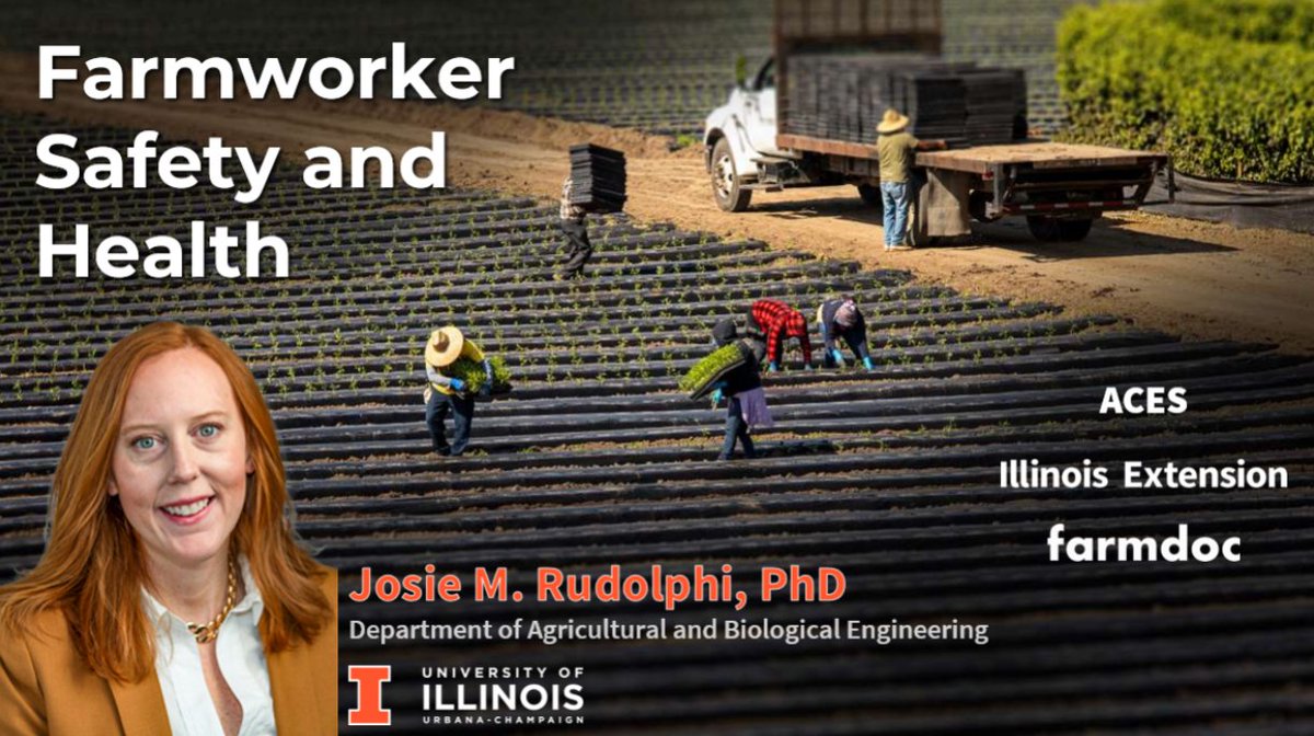 Today's 'Farmworker Safety and Health' webinar — part of the Cultivating Caution series from @farmdocDaily, @ILextension and @ACESIllinois — is kicking off shortly. 

Follow along here to learn more about risks faced by #ag #workers and ways to protect their safety and health.