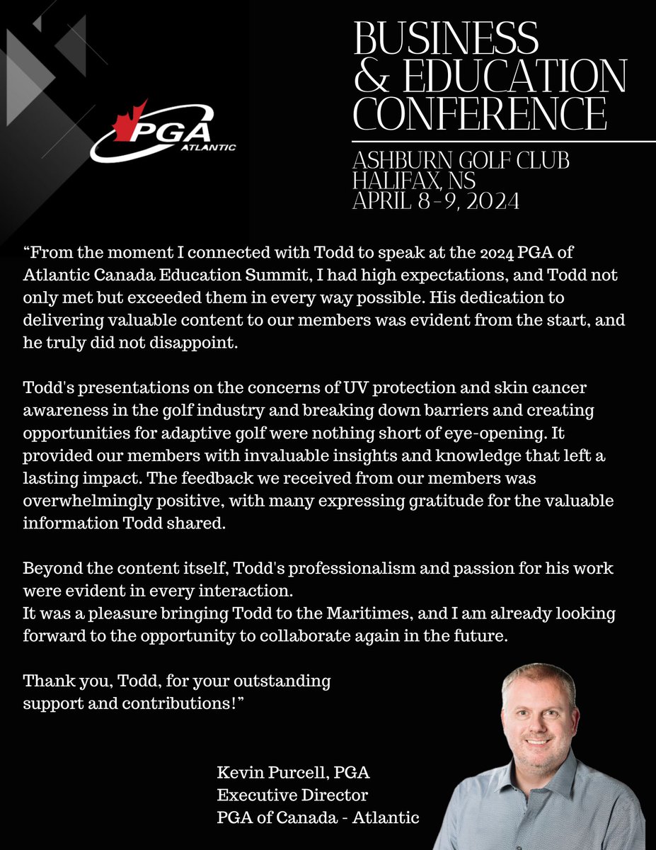 toddkgolf's tweet photo. The @pgaofcanada @PGAofCanadaAtl demonstrated groundbreaking leadership by prioritizing the health and well-being of its members &amp; how the sport of golf can impact lives within the adaptive golf community
@PGAofBC @pgaofalberta @PGAofManitoba @PGAofOntario @PGAofOttawa @PGAQuebec https://t.co/BDXkTPESoL