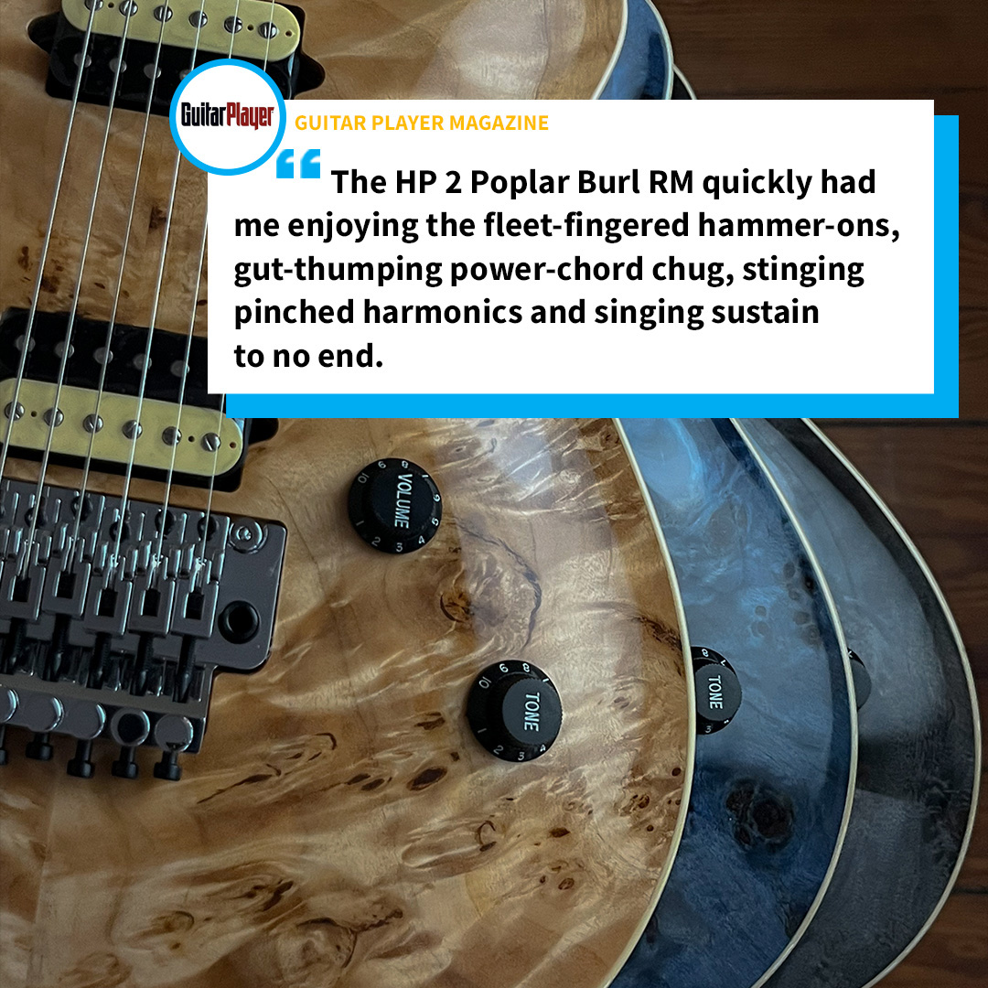 🤘🏾 Dave Hunter reviewed the HP2 Poplar Burl RM for @GuitarPlayerNow 🤘🏽 See the full review: guitarplayer.com/reviews/a-stre…