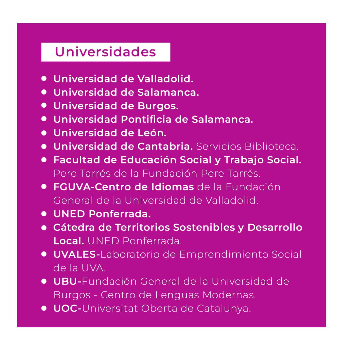 CEESCYL's tweet photo. 🟣 SERVICIOS | CONVENIOS Y ACUERDOS
El Colegio cuenta con convenios de colaboración firmados con entidades públicas y privadas.
¿Quieres +info? ¡Colégiate! ➡️
#EducaciónSocial #ceescyl #ceescylservicios #ceescylinforma #eduso #educacionsocial #educaciónsocial #edsocial https://t.co/F7Pji5YeeR