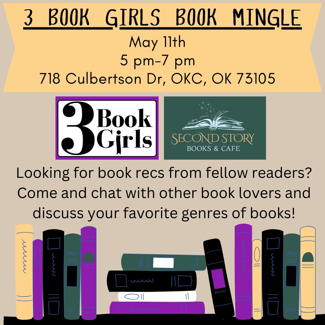 We have had so much fun with our Book Mingles! We are excited to announce our next Mingle with Second Story Books on May 11th! Don't worry we will remind you as it get closer too. Cannot wait to see you all again! #bookish #books #bookpodcast #bookmingle #oklahoma