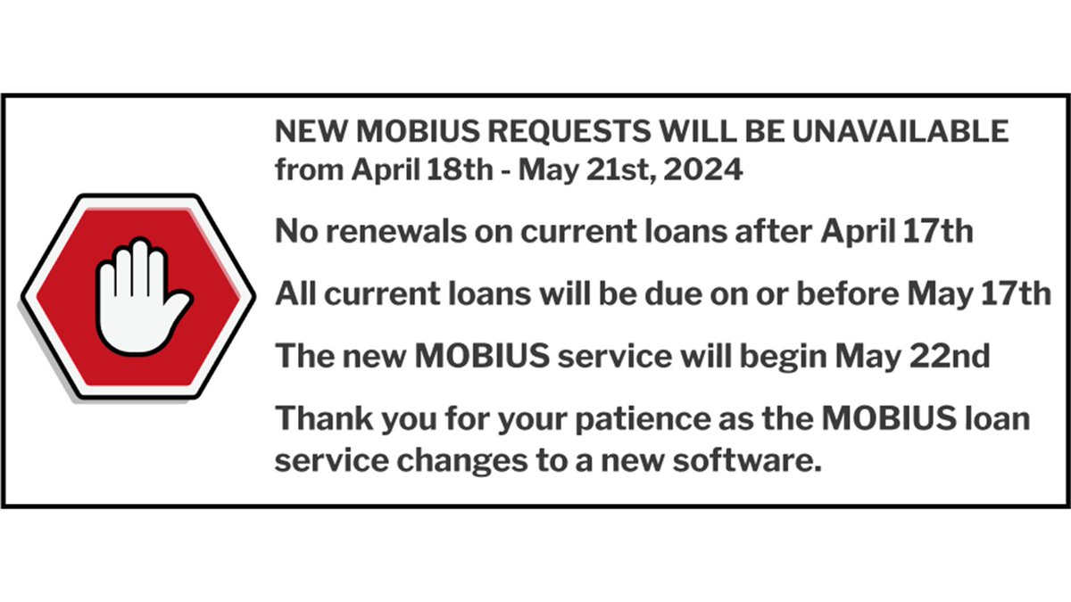 Some news from the team at MOBIUS!! #sandtlibrary #MOBIUS