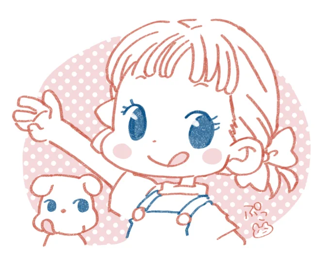 ペコちゃんファンアート絵柄が似てると昔から言われるのがペコちゃん。 
