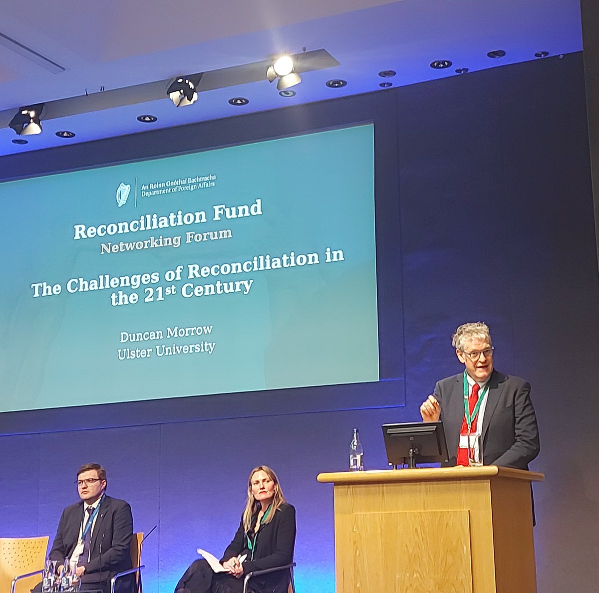 'Reconciliation matters': Prof @duncan_morrow @ulsteruni stresses reconciliation is vital to create future, in NI and globally. Argues work is hard as it requires new story, new normal - this requires investment and long term commitment. @dfatirl @WomensSpacesNI