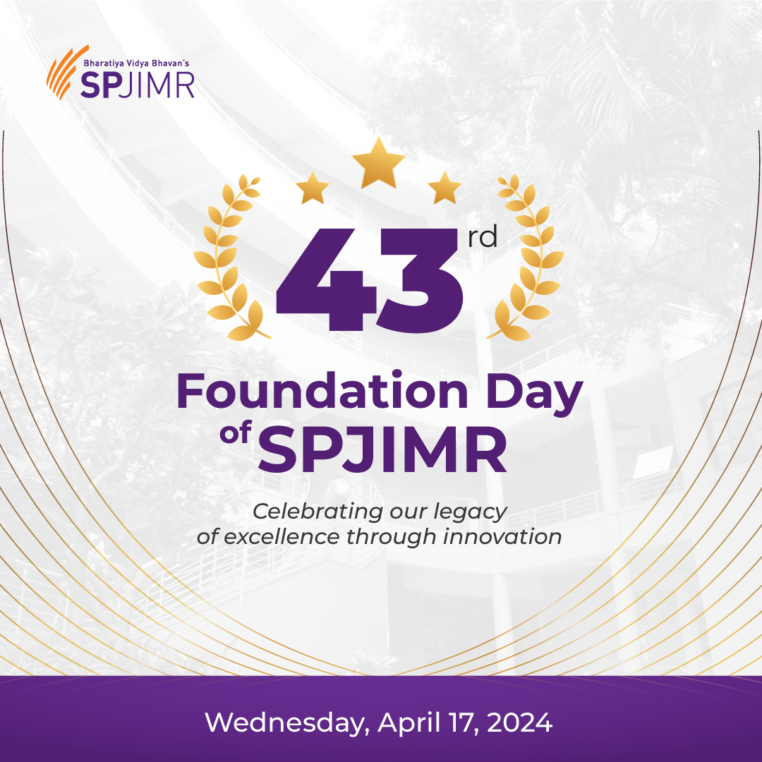 PJIMR commemorates its 43rd Foundation Day. Join us in celebrating this milestone moment. Know more about our legacy: spjimr.org/about-us/our-l… #IamSPJIMR #Advancingwiseinnovation #FoundationDay #Legacyinmanagementeducation