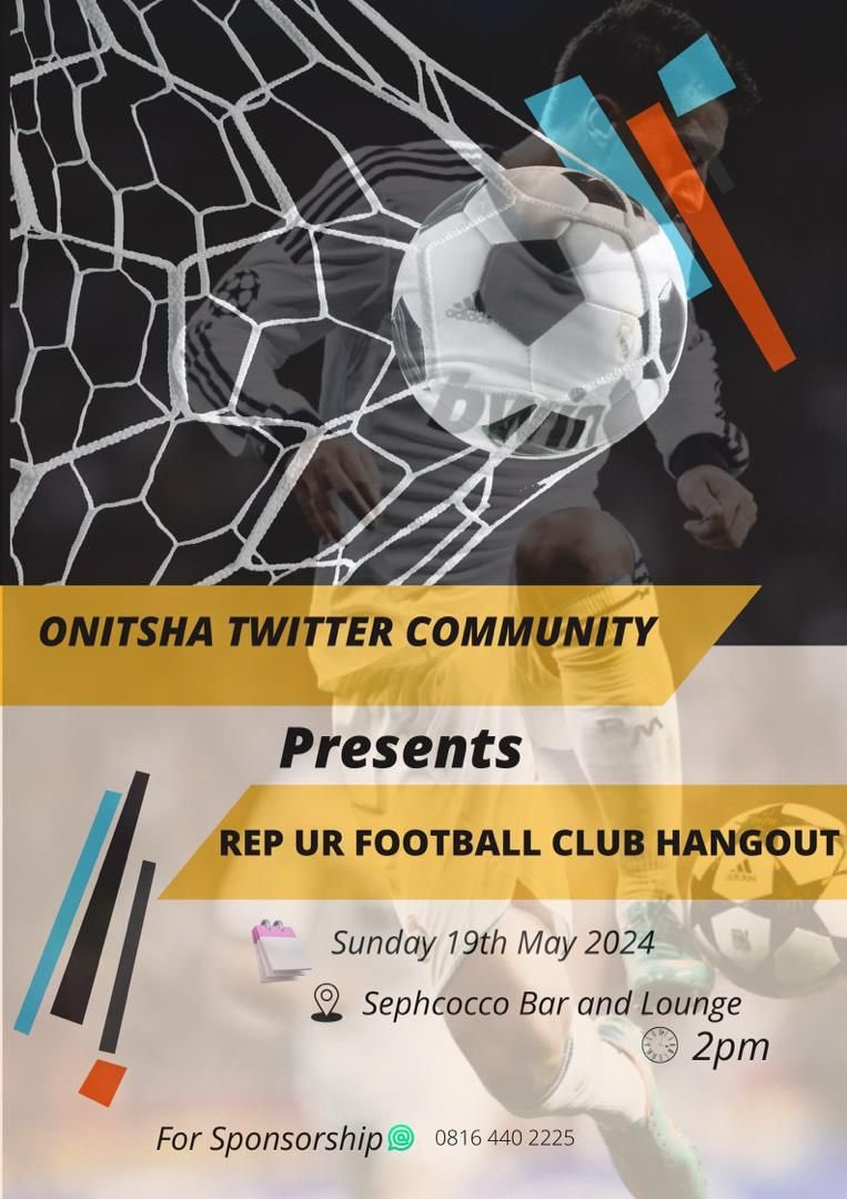 Will you be there? #OnitshaTwitterJerseyHangout #RepYourClub #OnitshaTwitterCommunity