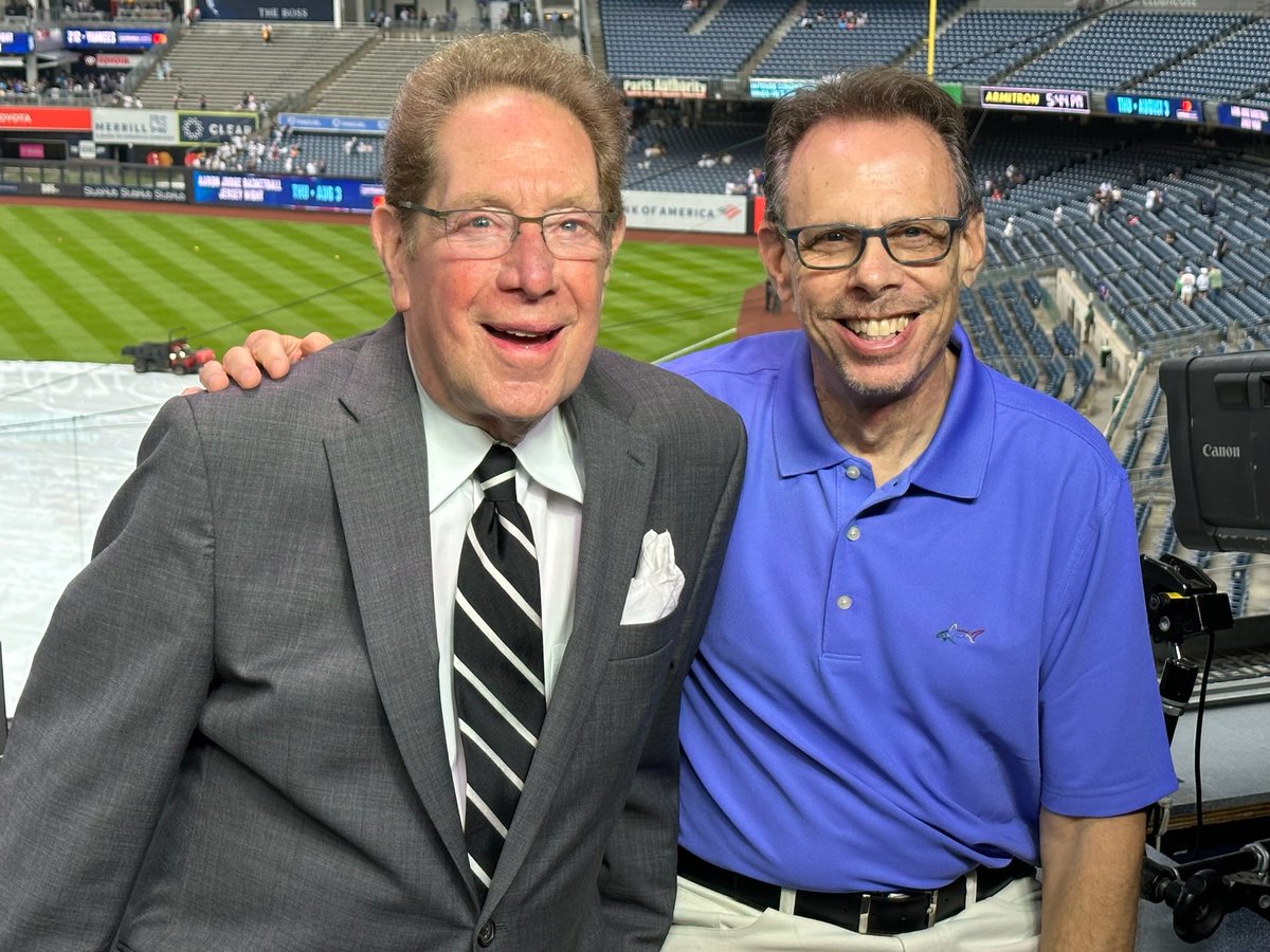 Last year at Yankee Stadium. If you had asked me that night I would have told you that John would probably work for another 20 years. So glad for him that he can walk away from the grind and plan his next 85 years of dinners, show tunes and stories. He is an American original.