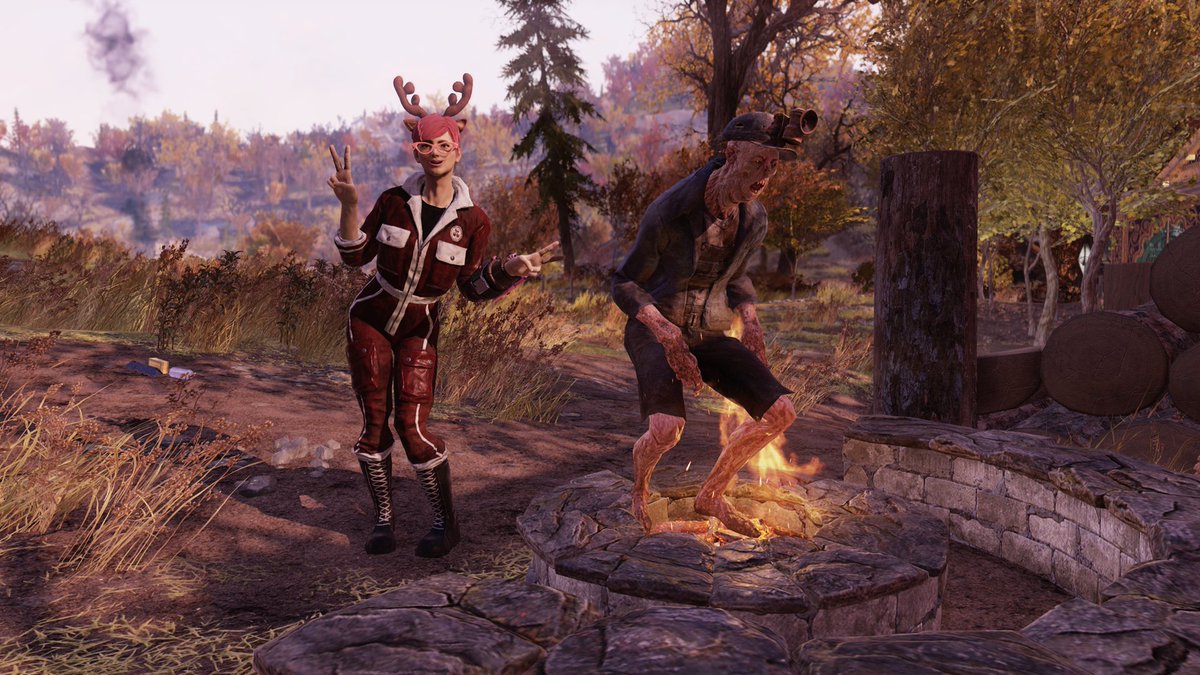 This ghoul was REALLY enjoying my fire 🔥😂 #Fallout76