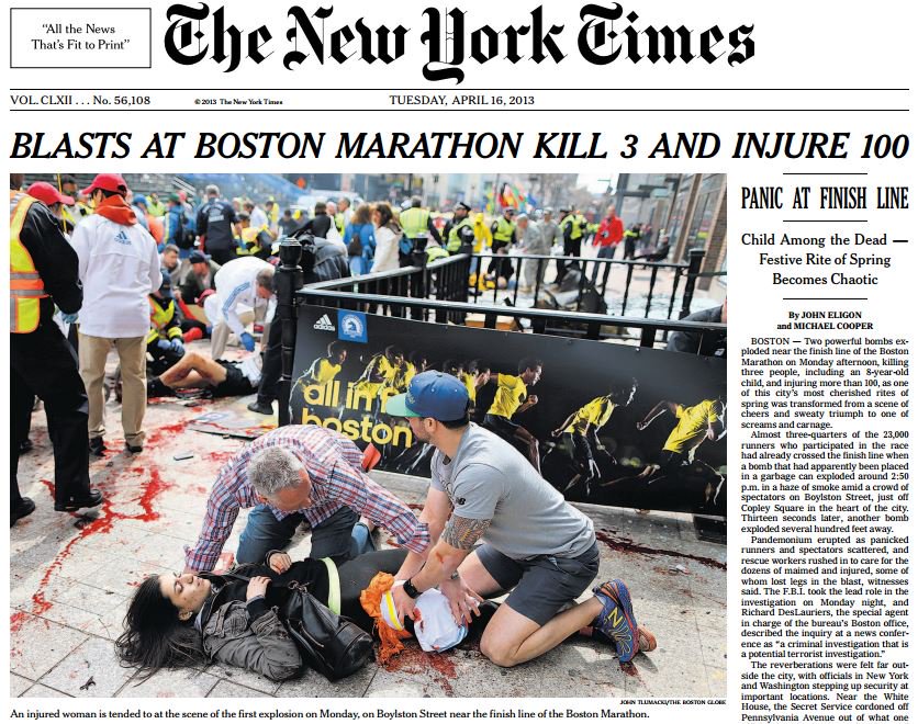 The New York Times on this date April 16 in 2013. #OTD